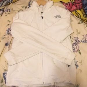 White soft shell Northface jacket
